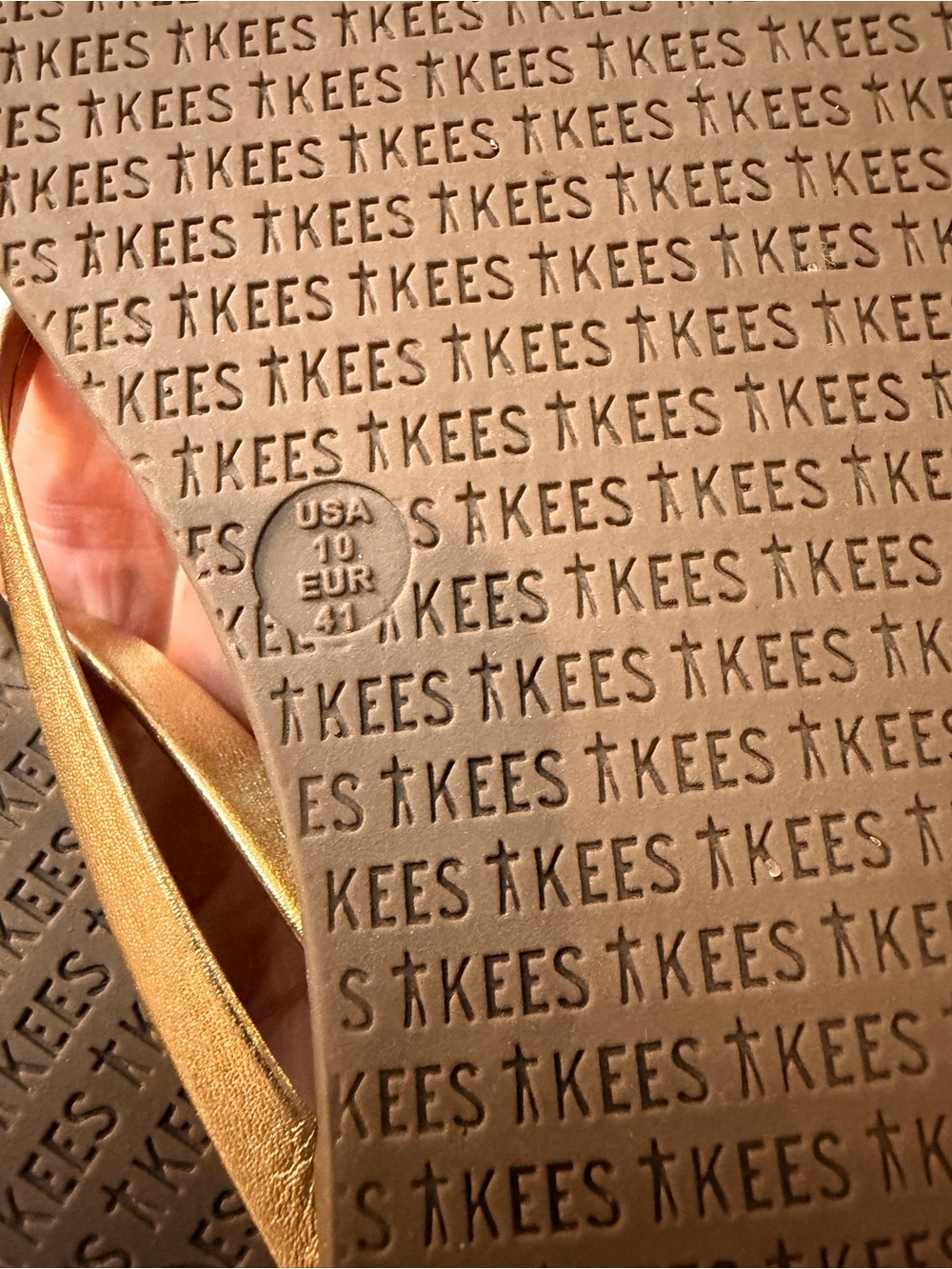 TKEES Flip Flops in Gold Metallic size 10 / 41 - Picture 6 of 7
